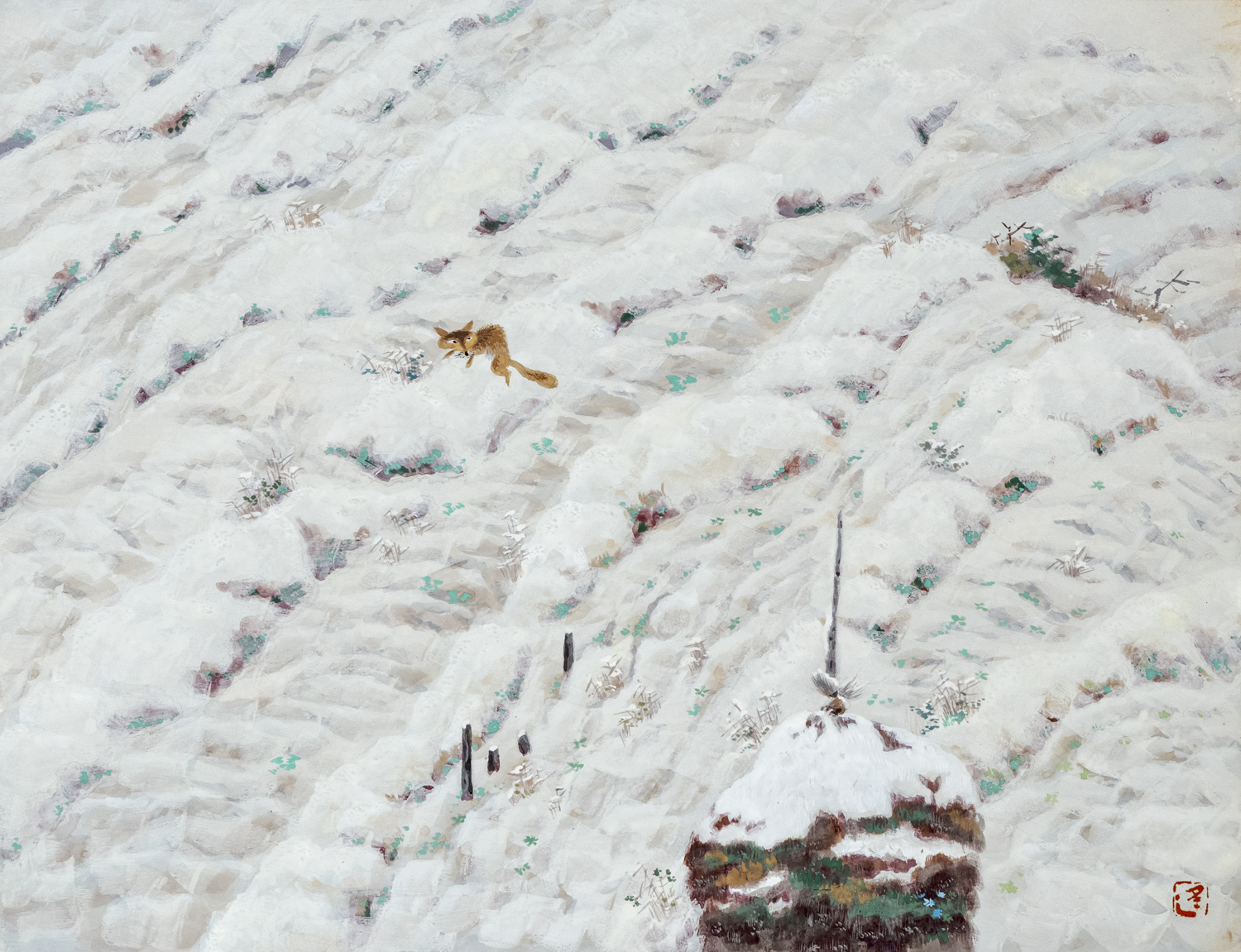 だんだん畑の雪